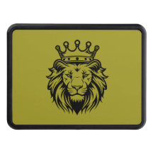 Lion Head with Crown Silhouette - Black 1
