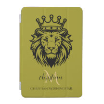 Lion Head with Crown Silhouette - Black 1