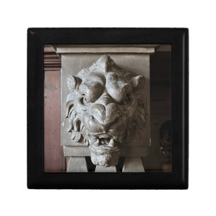 Lion Head Wooden Jewelry Keepsake Box