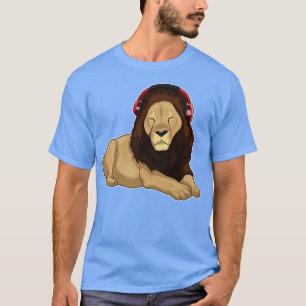 Lion Headphone Music T-Shirt