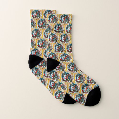 Lion Heads Patterned Socks