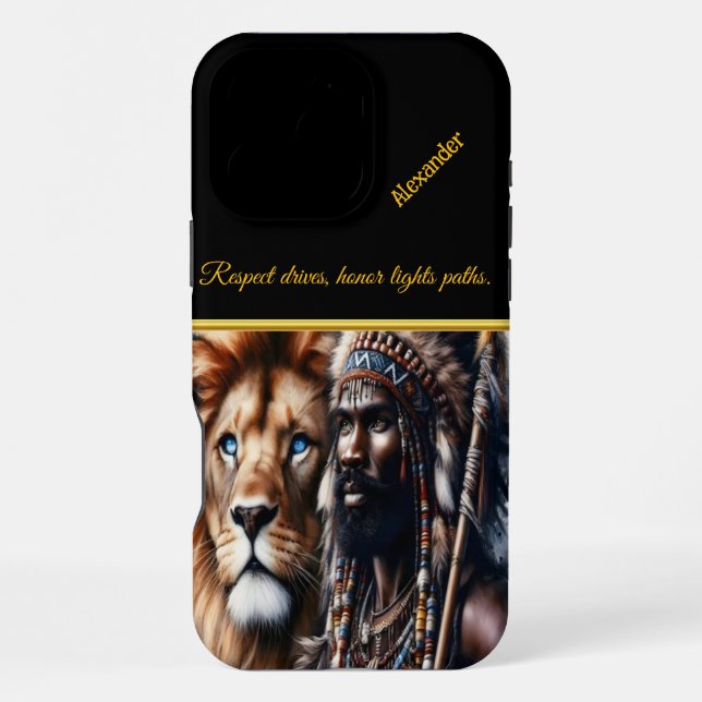 Lion-hearted warrior,  iphone case (Back)
