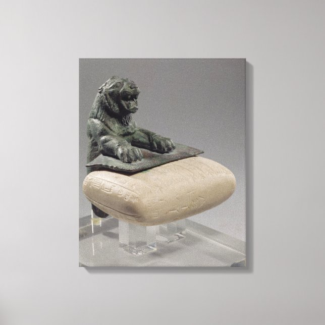 Lion holding a Hurrian foundation tablet, c.2150 B Canvas Print (Front)