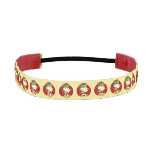 Lion holding a soccer ball cartoon athletic headba athletic headband