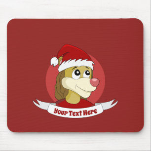 Lion holding a soccer ball cartoon mouse pad