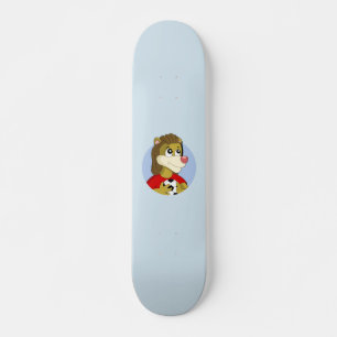 Lion holding a soccer ball cartoon skateboard