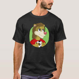 Lion holding a soccer ball cartoon T-Shirt