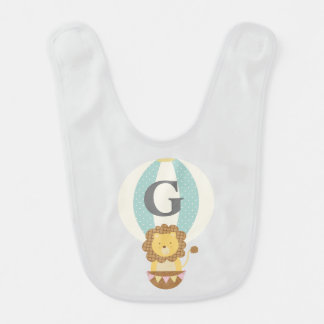 Lion & hot air balloon Personalised Baby Bib