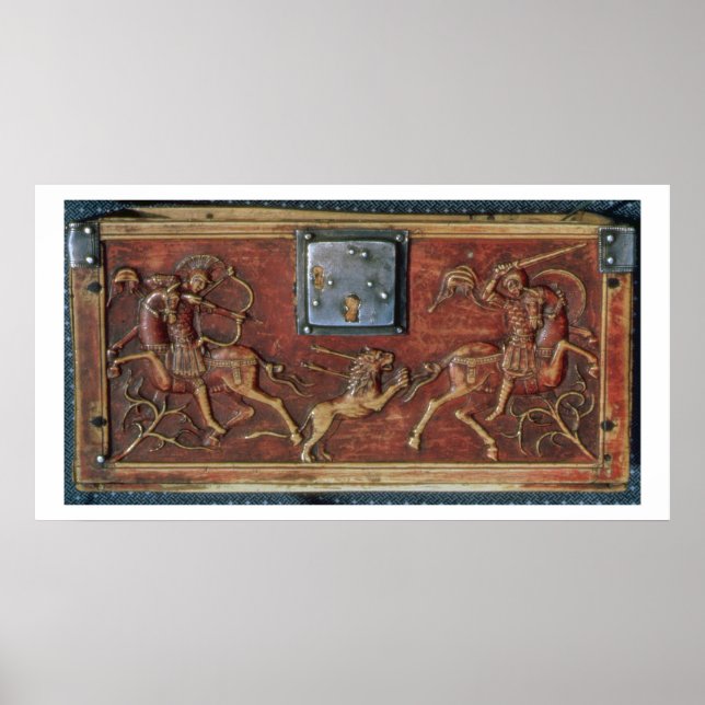 Lion Hunt, plaque from a Byzantine casket, 11th ce Poster (Front)