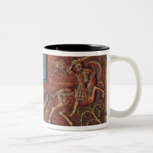 Lion Hunt plaque from a Byzantine casket 11th ce Two_Tone Coffee Mug