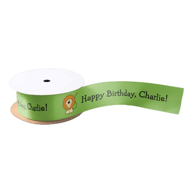 Lion illustration custom text ribbon (Spool)