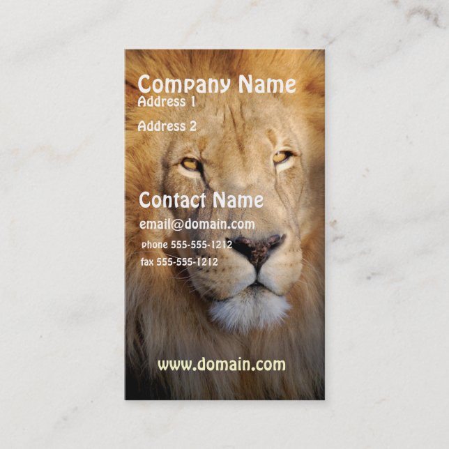 Lion Image Business Card (Front)