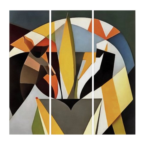 Lion In A Geometric Abstract Art Style 