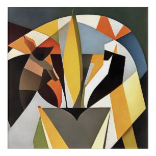Lion In A Geometric Abstract Art Style