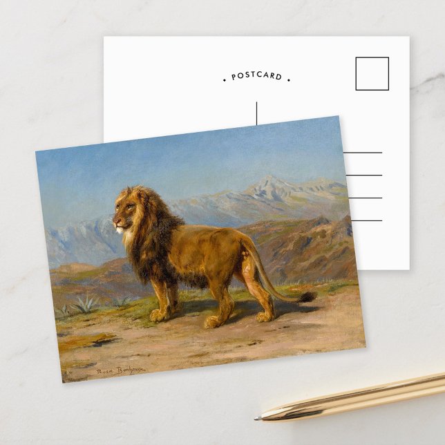 Lion in a Mountainous Landscape | Rosa Bonheur Postcard (Creator Uploaded)