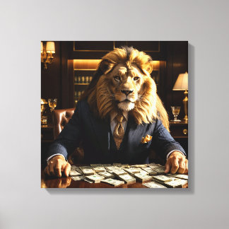 Lion in a Suit Canvas Print
