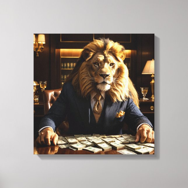 Lion in a Suit Canvas Print (Front)
