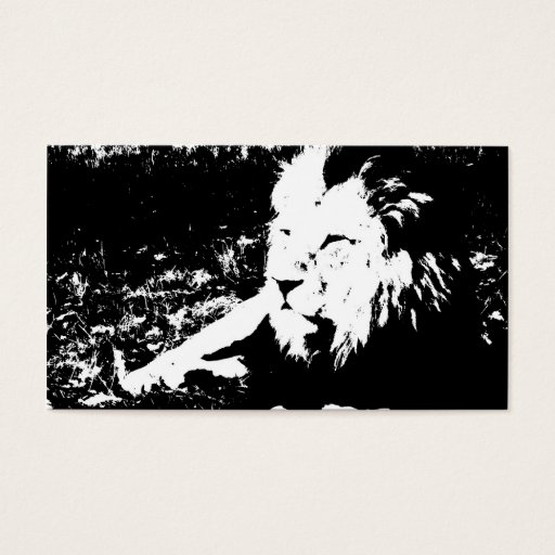 Customizable Lion in Black and White Business Card