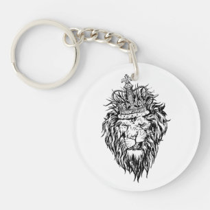 Lion in crown keychain