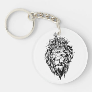 Lion in crown keychain