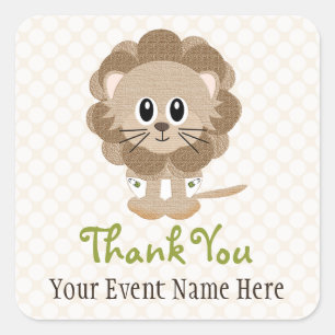 Lion in Diapers Favor Label Stickers