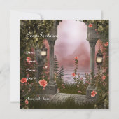 Lion in Enchanted Floral Garden Event Invite (Back)