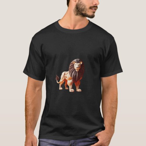 Lion in Low Poly T_Shirt