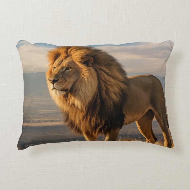 Lion in nature accent pillow (Front)
