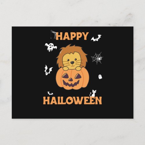 Lion In Pumpkin Sweet Lions Happy Halloween Postcard