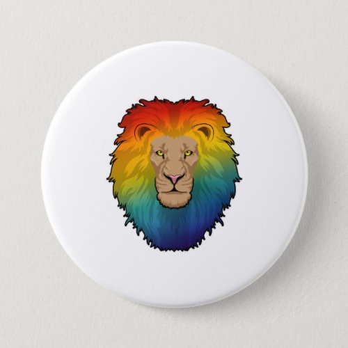 Lion in Rainbow Colors Button