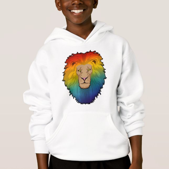 Lion in Rainbow Colors Hoodie (Front)