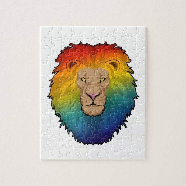 Lion in Rainbow Colors Jigsaw Puzzle (Vertical)