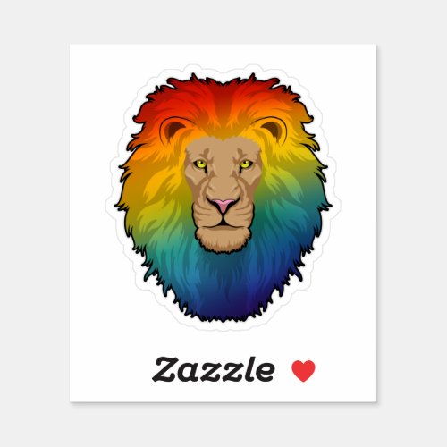 Lion in Rainbow Colors Sticker