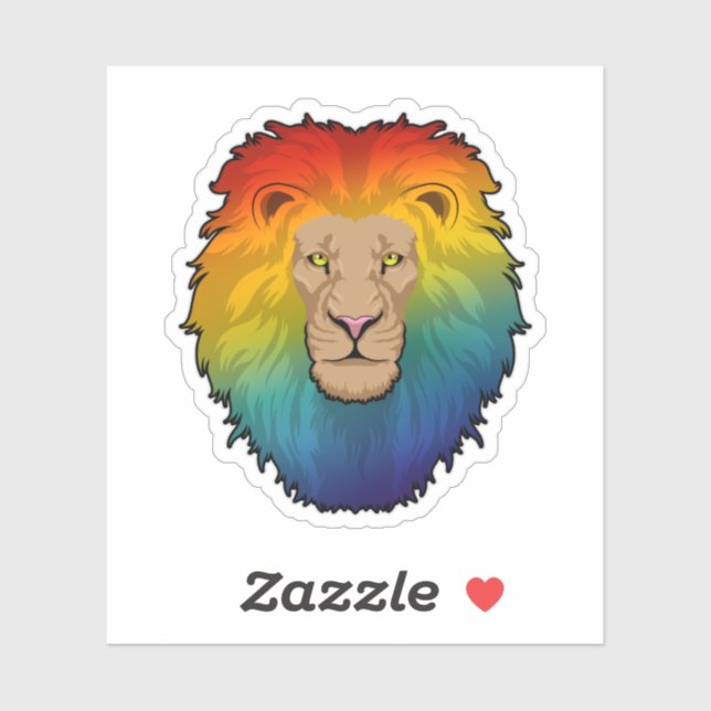 Lion in Rainbow Colors Sticker (Sheet)