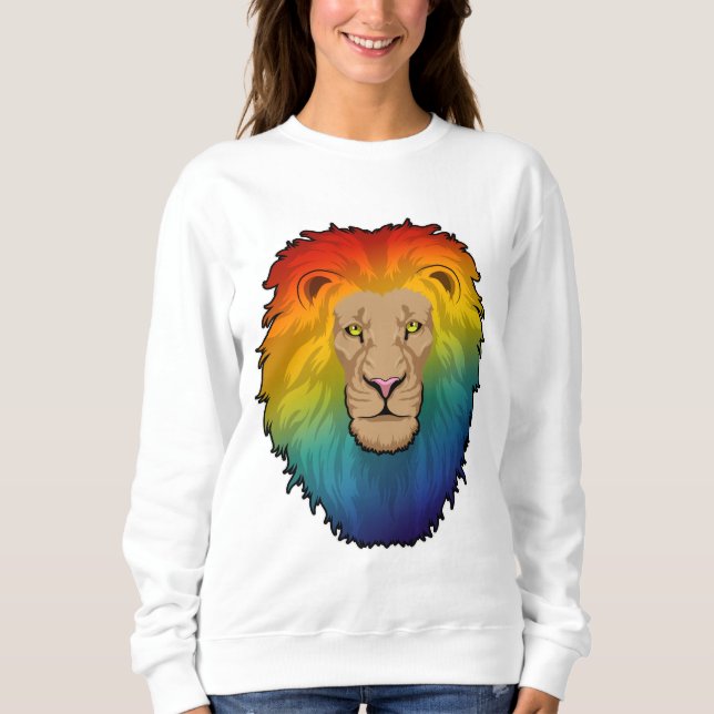 Lion in Rainbow Colors Sweatshirt (Front)