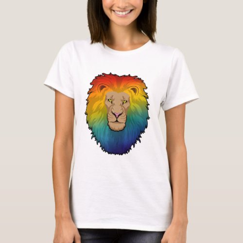 Lion in Rainbow Colors T_Shirt