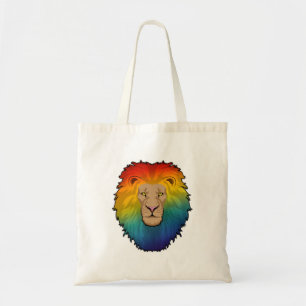 Lion in Rainbow Colors Tote Bag
