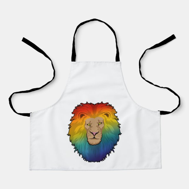 Lion in Rainbow Colours Apron (Front)