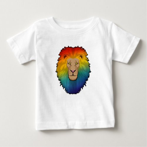Lion in Rainbow Colours Baby T_Shirt