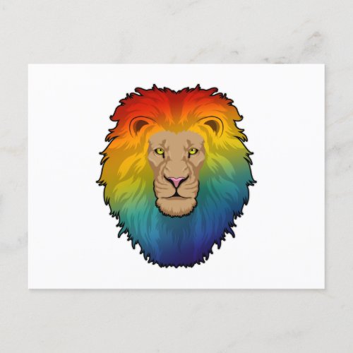 Lion in Rainbow Colours Postcard