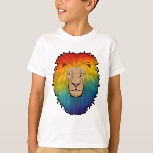 Lion in Rainbow Colours T_Shirt