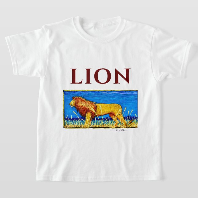 Lion in Tall Grass T-Shirt (Laydown)