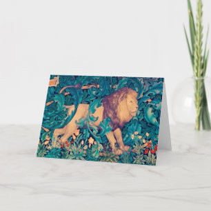 Lion in The Forest, William Morris Card