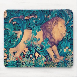 Lion in The Forest, William Morris Mouse Pad
