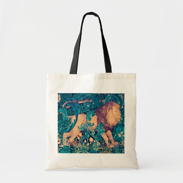 Lion in The Forest, William Morris Tote Bag (Front)