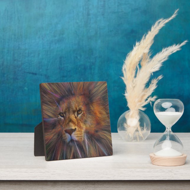 Lion in the Gallery Plaque with Easel (Insitu)