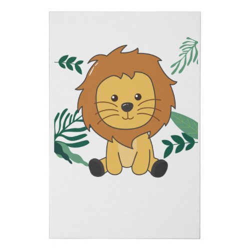 Lion In The Jungle Cute Animals For Kids Lions Faux Canvas Print
