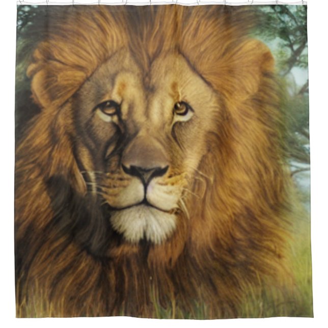 Lion In The Jungle Shower Curtain (Front)