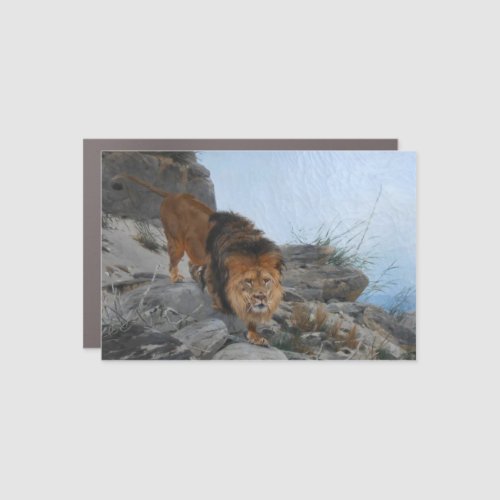 Lion in the Mountains by Richard Friese Car Magnet