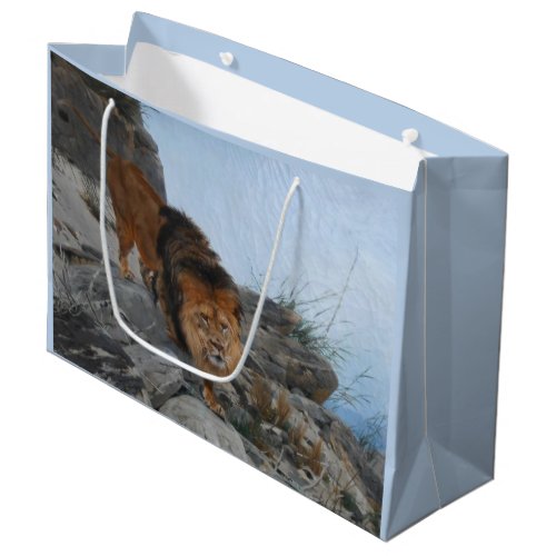 Lion in the Mountains by Richard Friese Large Gift Bag
